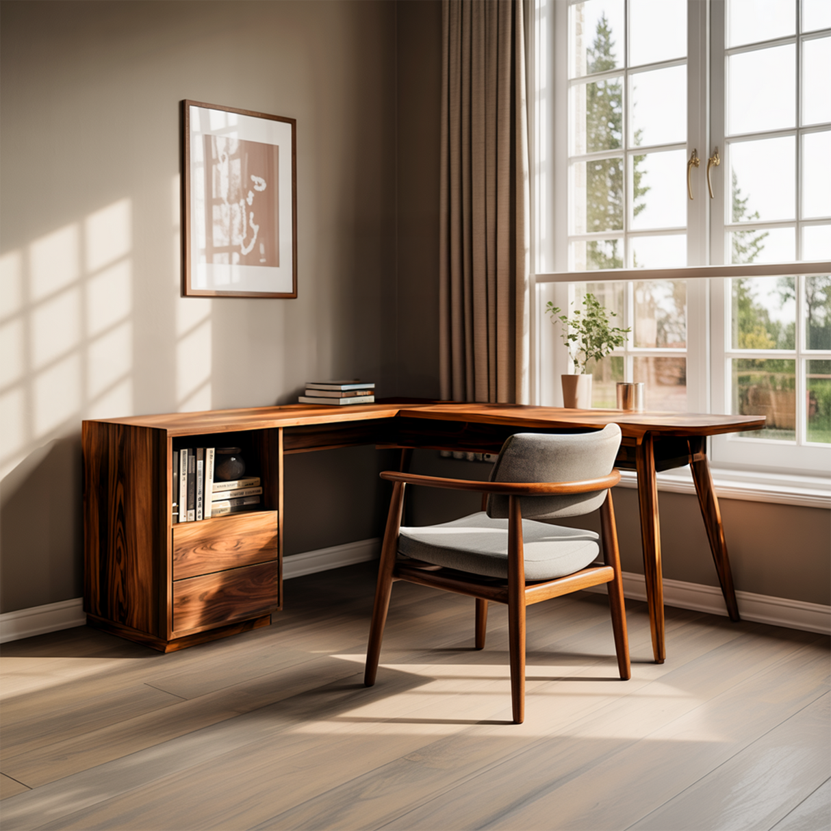 L Shaped Study Desk For Home Office