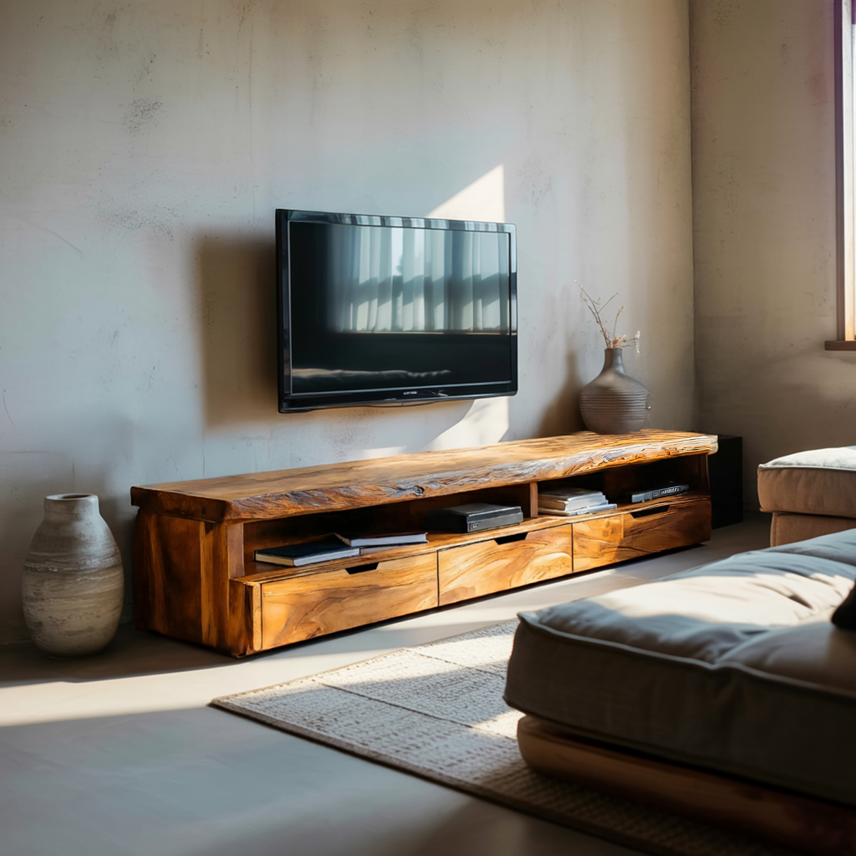 Handcrafted TV Console For Stylish Living Room Setup