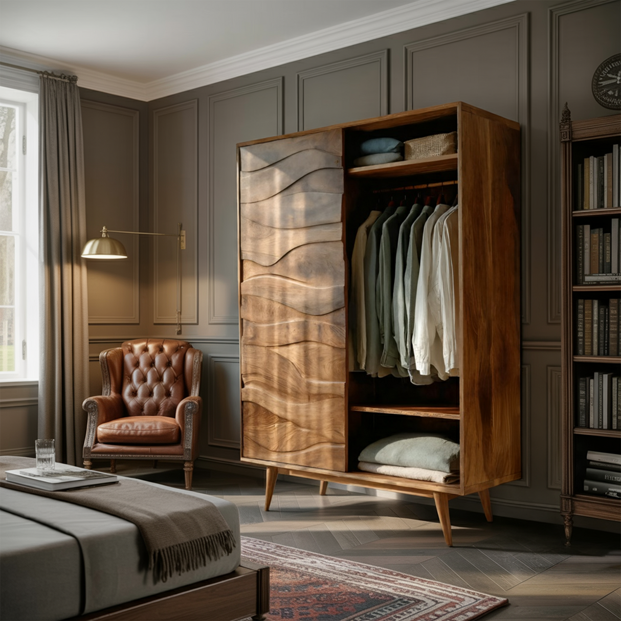 Artistic Sculptural Wardrobe For Bedroom Decor Interior