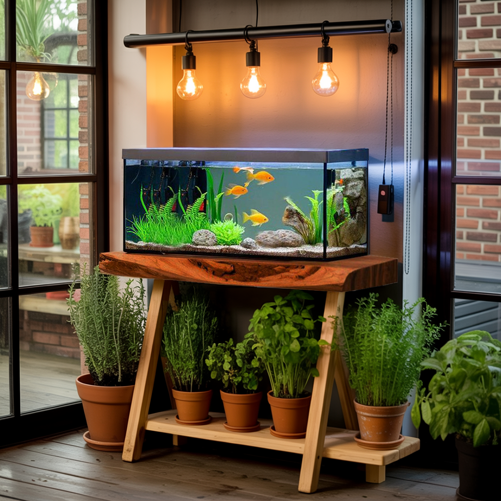Cozy Living Room Rustic Floating Shelf For Aquarium