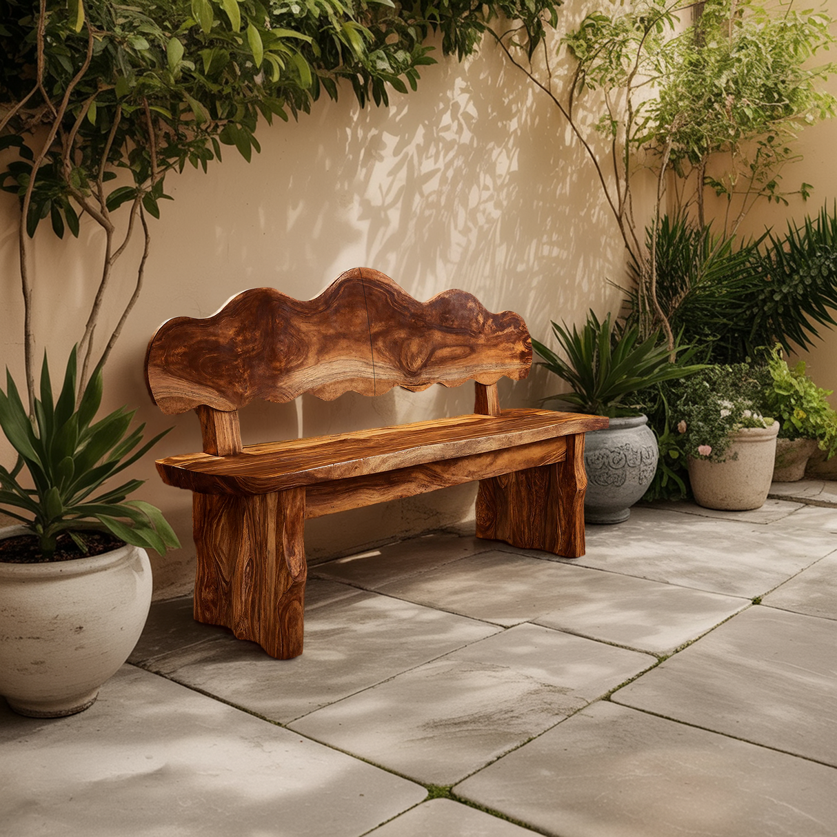 Handcrafted Live Edge Wood Bench For Hallway Furniture