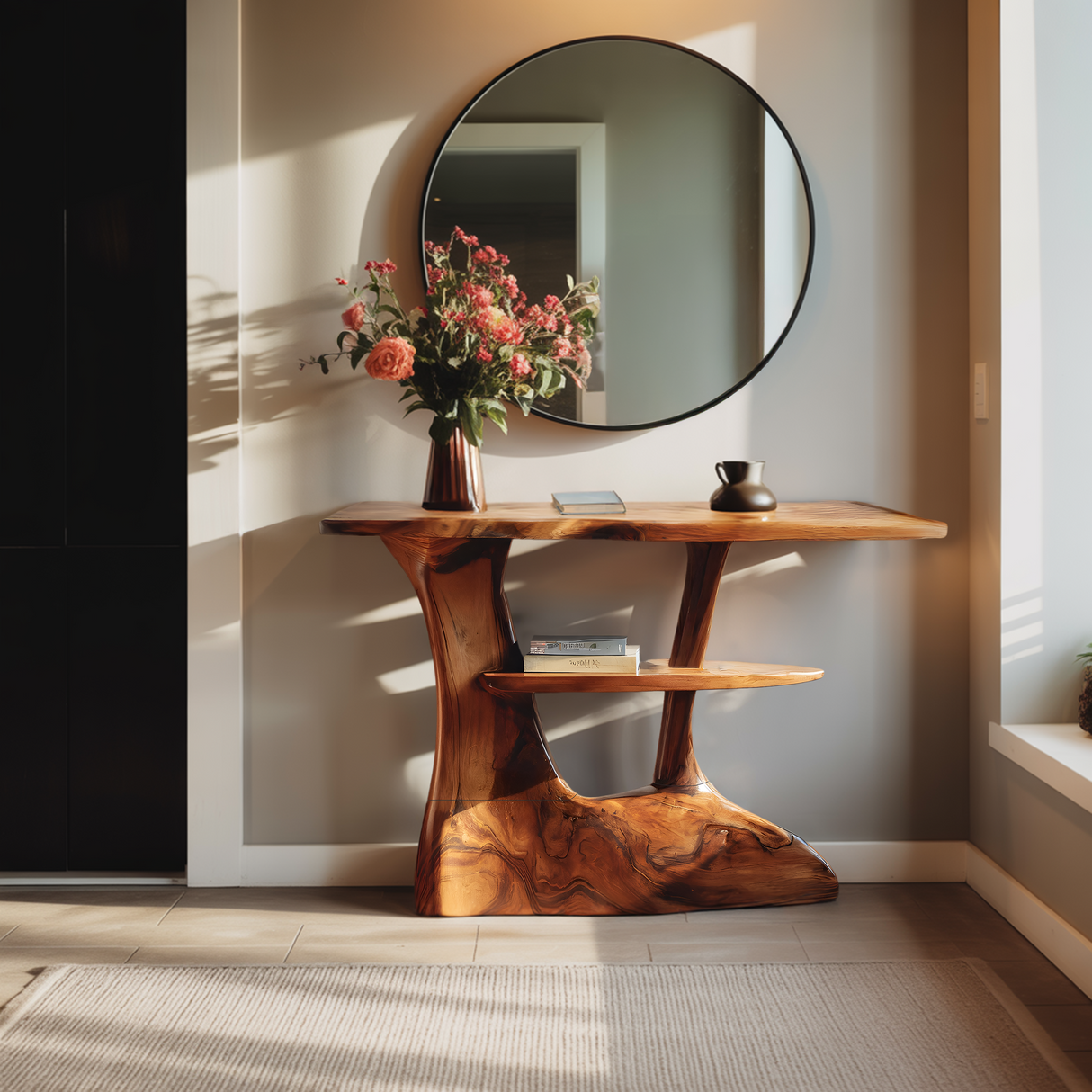 Modern Live Edge Console Table For Minimalist Living Room