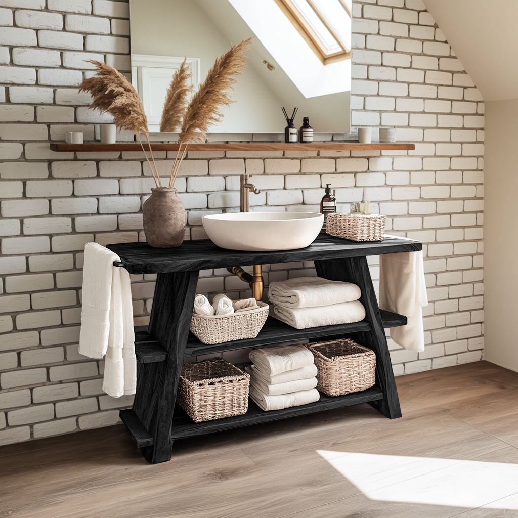 Rustic Vanity With Drawer For Compact Bathroom Spaces