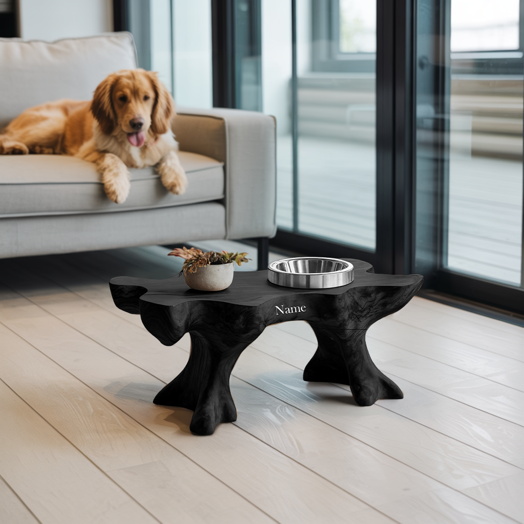 Farmhouse Raised Dog Bowl Holder For Easy Feeding