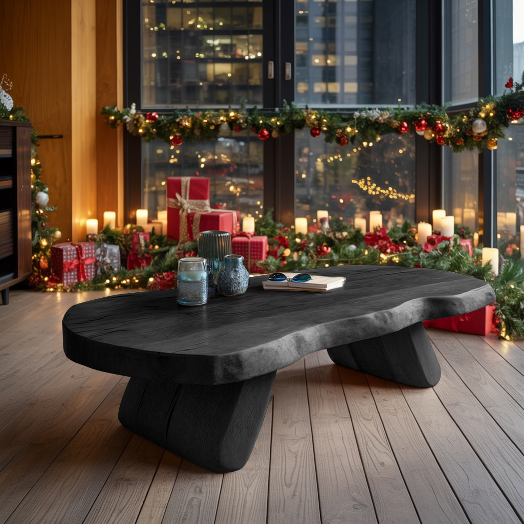 Modern Handcrafted Wooden Coffee Table For Holiday Living Room Design