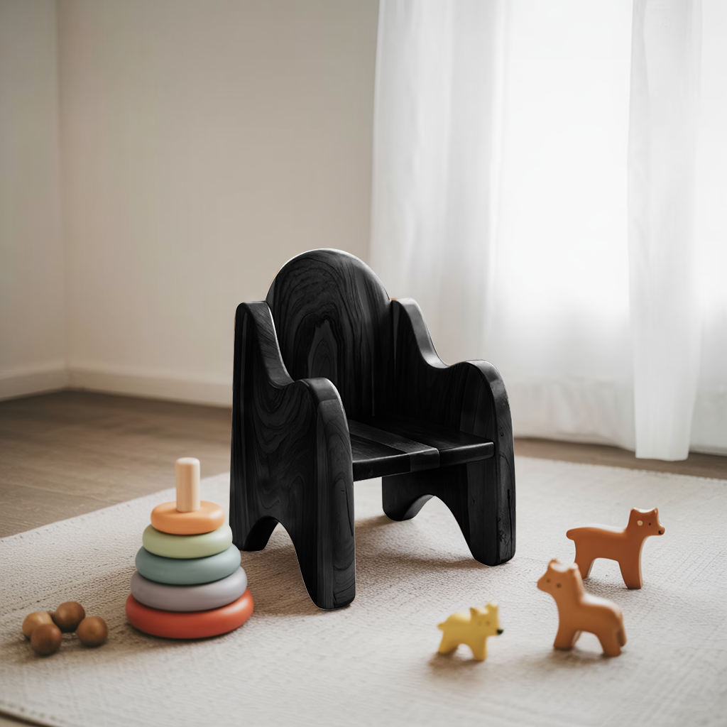 Montessori Wooden Toddler Chair For Playroom Or Minimalist Nursery