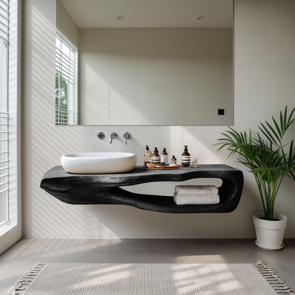 Rustic Bathroom Shelf For Industrial Bathroom Style