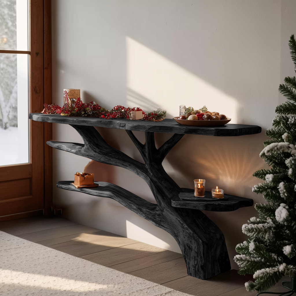 Handcrafted Solid Wood Console Table For Christmas Furniture Decor