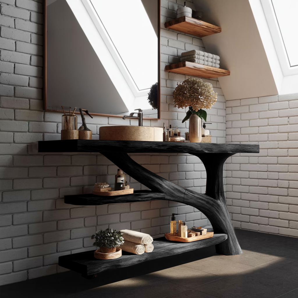 Modern Solid Wood Bathroom Vanity For Modern Rustic Furniture Decor