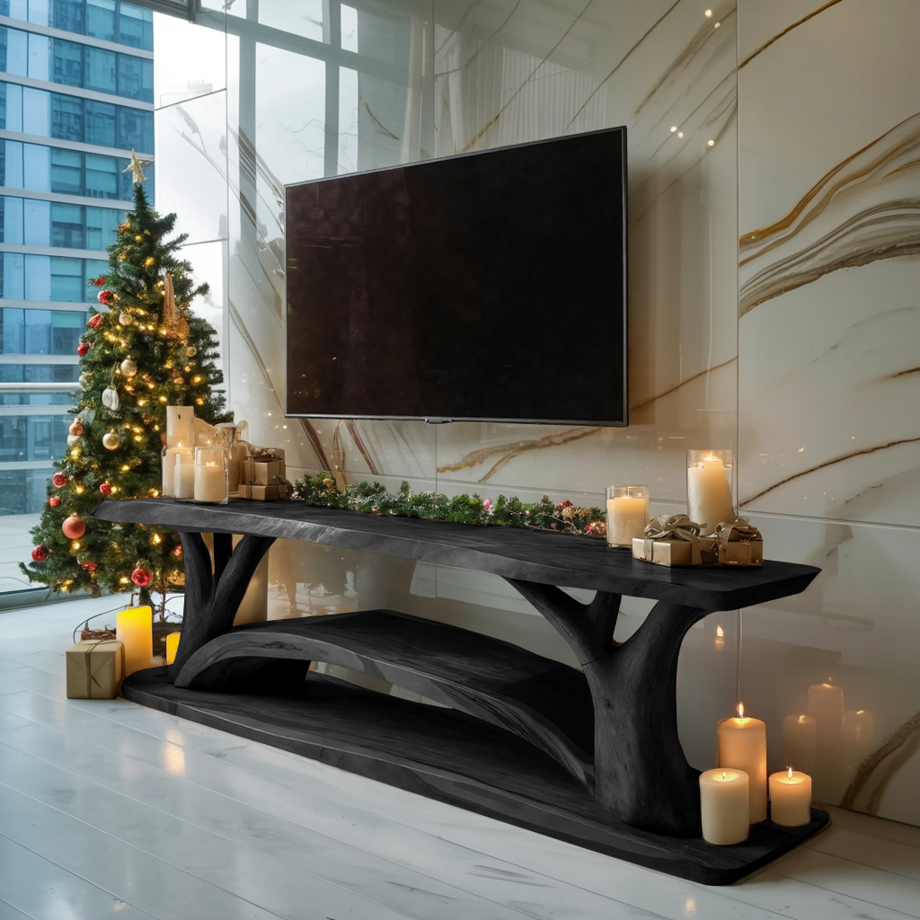 Farmhouse Solid Wood TV Console For Christmas Furniture Design