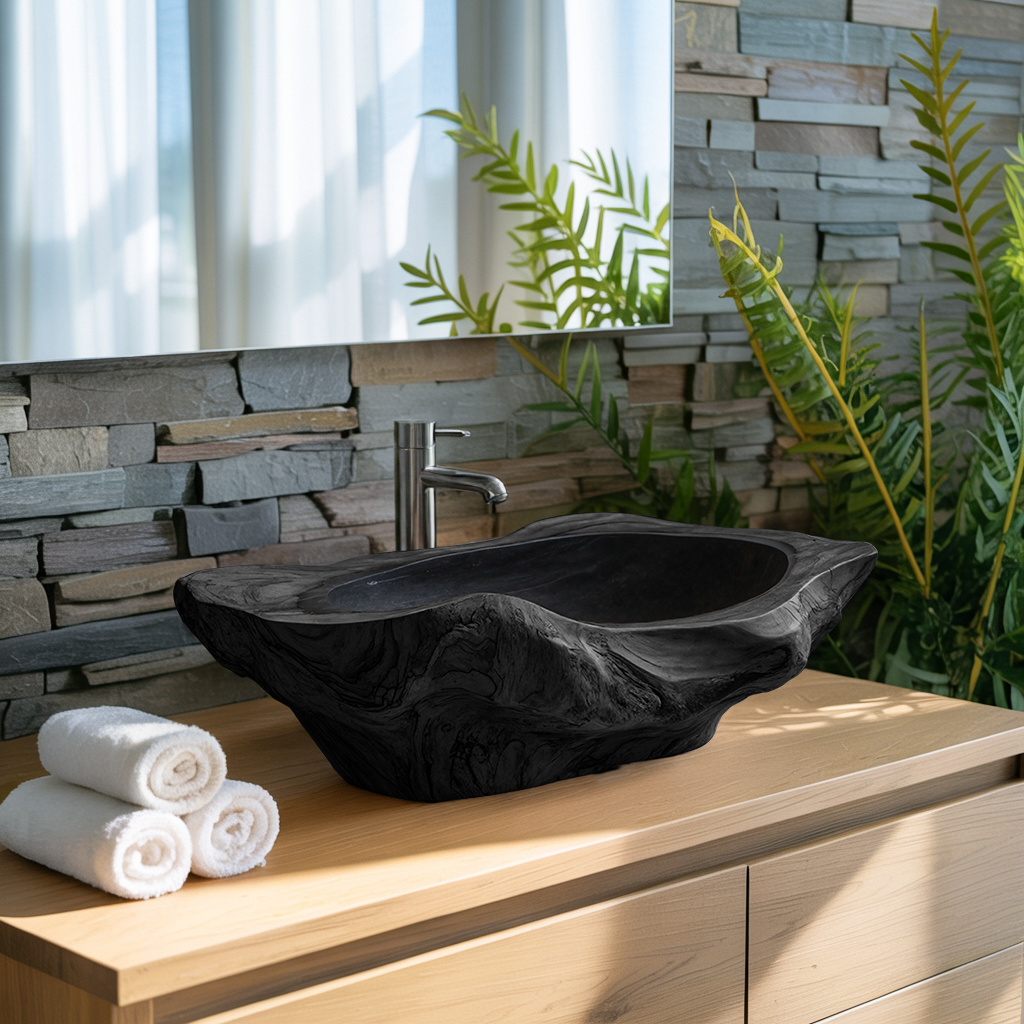 Handcrafted Solid Wood Sink For Bathroom Design Upgrade