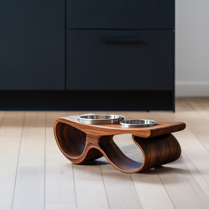 Rustic Handmade Pet Food Bowl Stand For Dogs