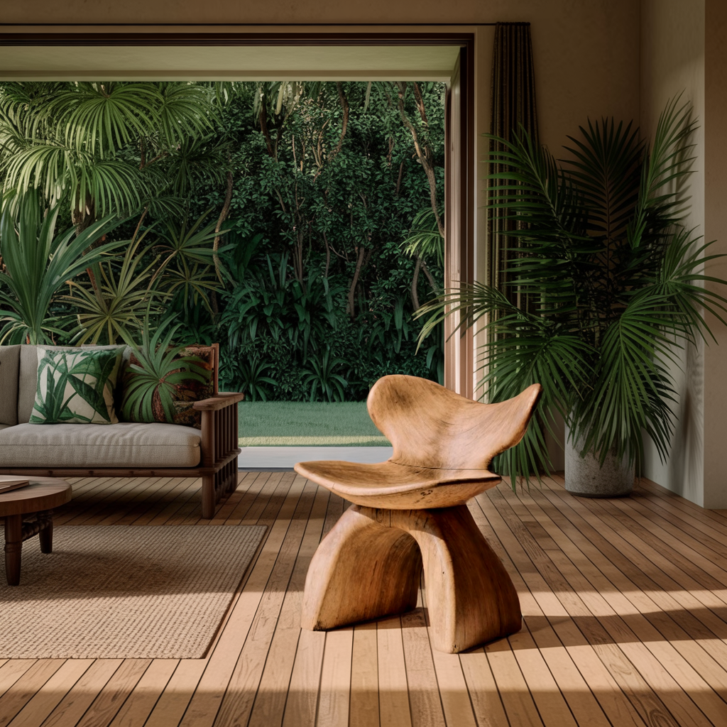 Rustic Accent Chair For A Relaxing Outdoor Space