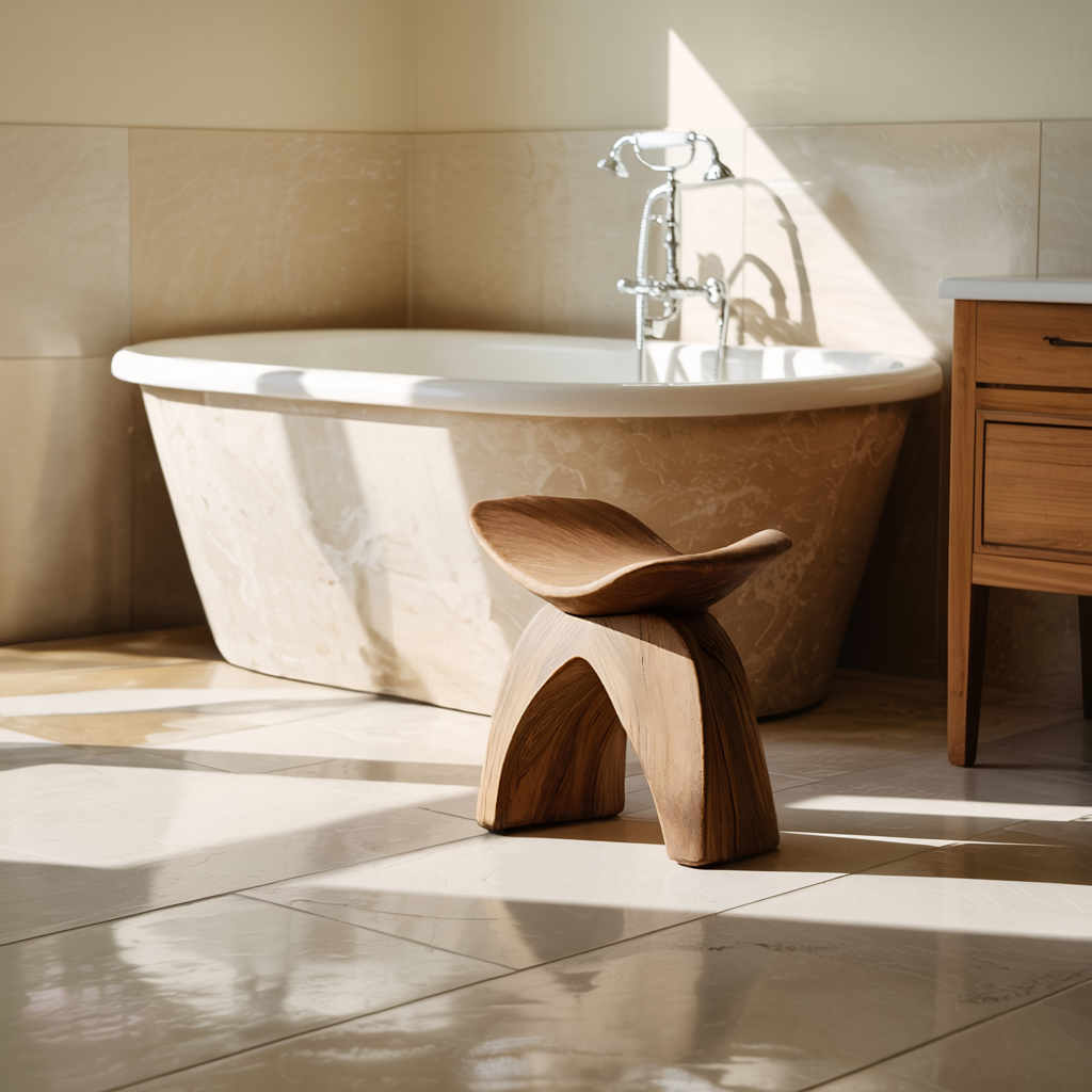 Farmhouse Bath Seat For Cozy Bathroom Furniture Decor