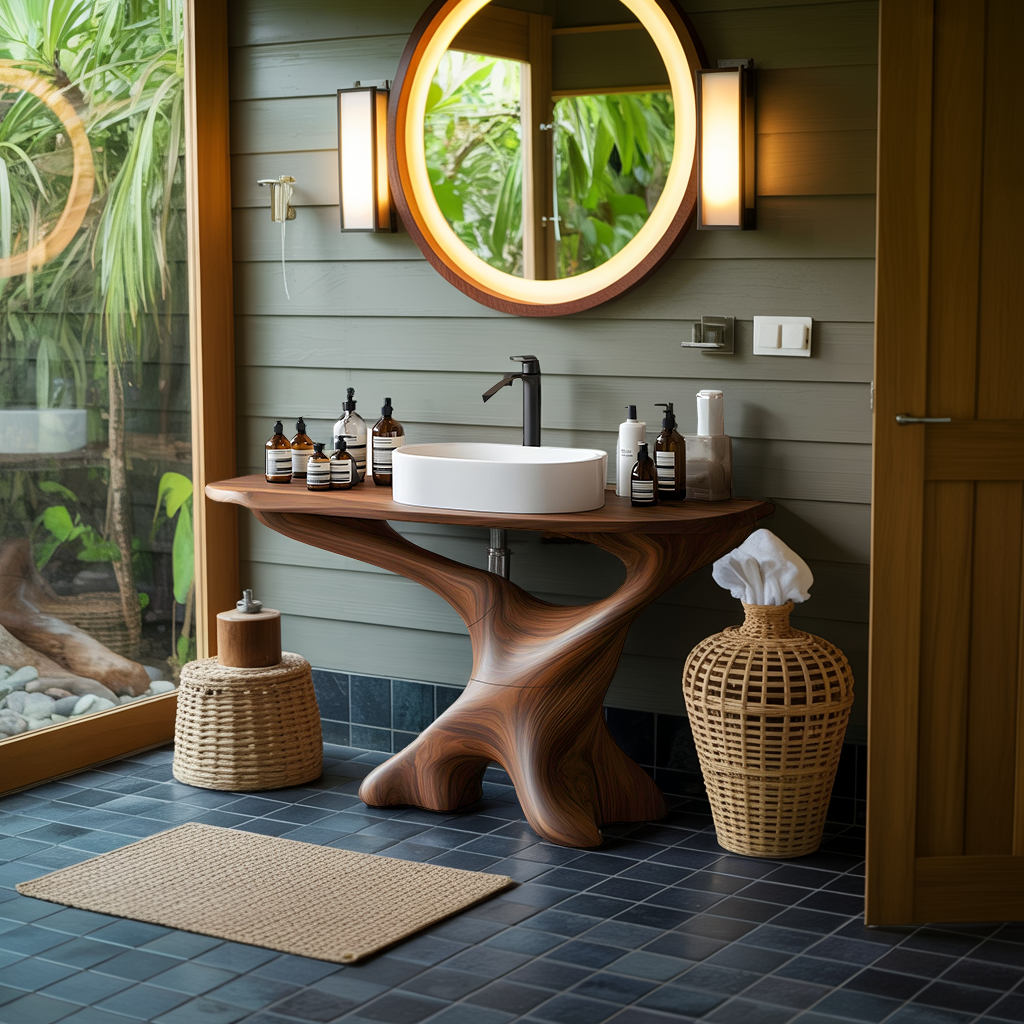 Handcrafted Solid Wood Vanity For Bathroom Decor