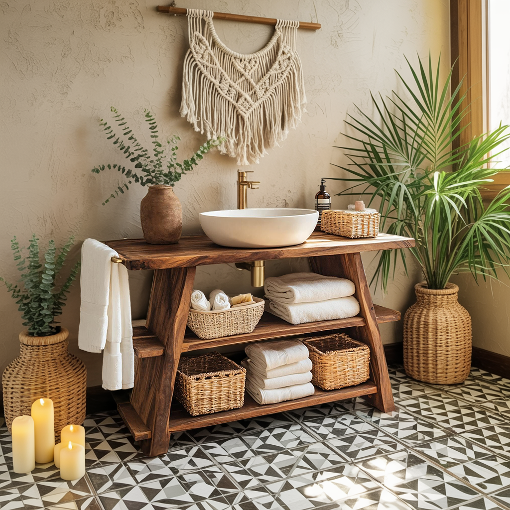 Rustic Vanity With Drawer For Compact Bathroom Spaces
