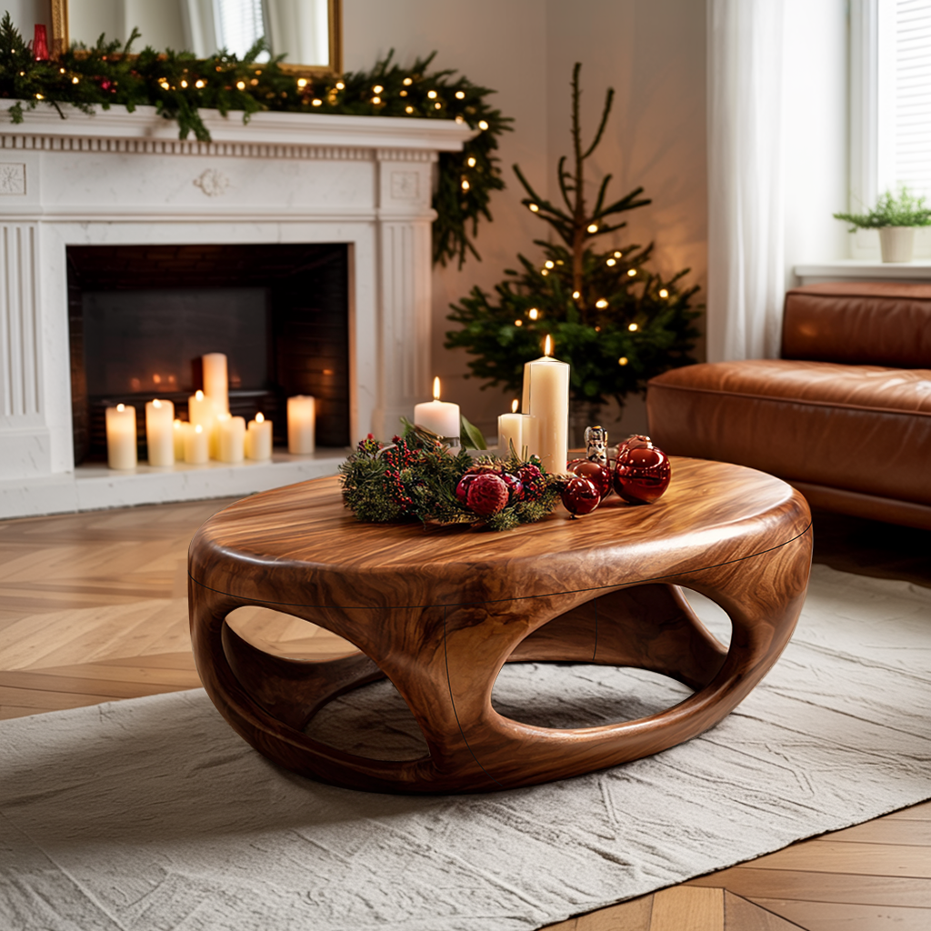 Farmhouse Solid Wood Coffee Table For Holiday Furniture Decoration