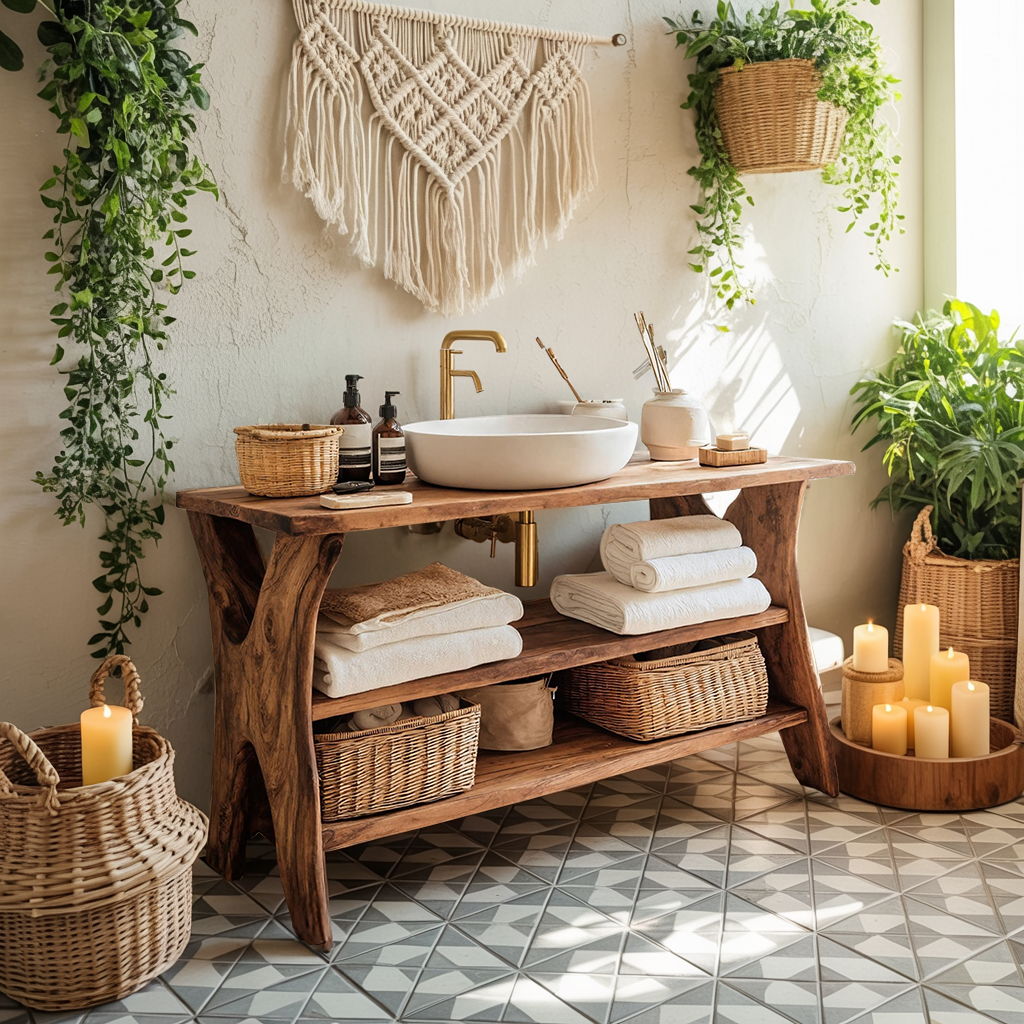 Handcrafted Live Edge Vanity For Bathroom Functionality