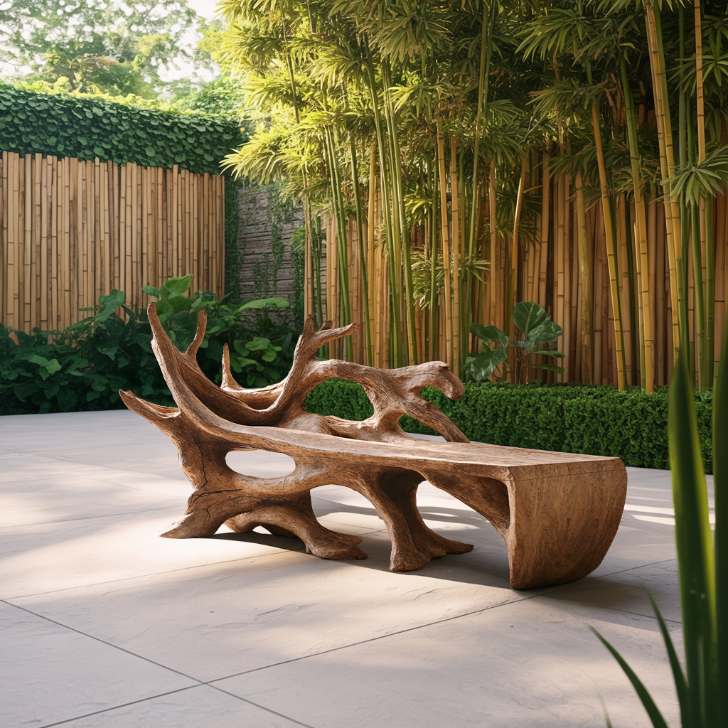 Farmhouse Wooden Bench Outdoor Seating For Classic Porches