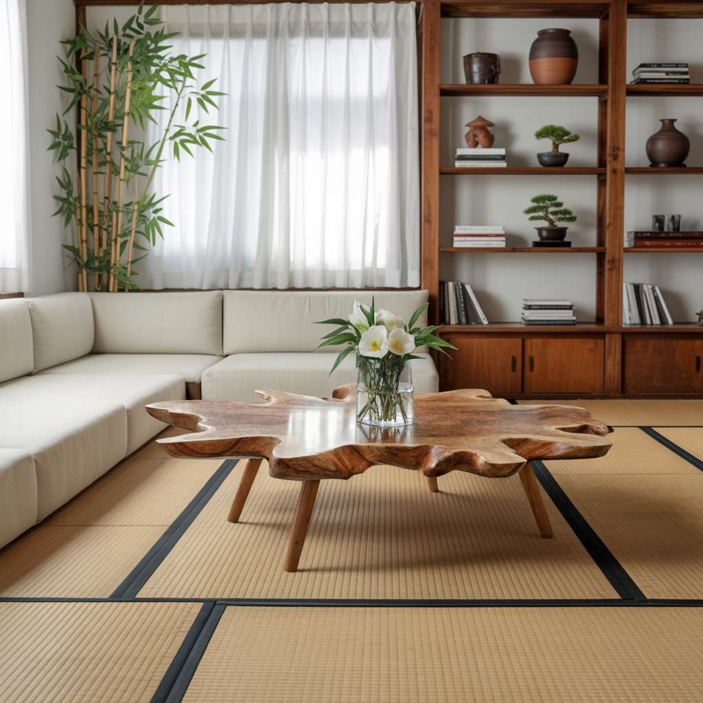 Handcrafted Low Table For Wooden Room Decor