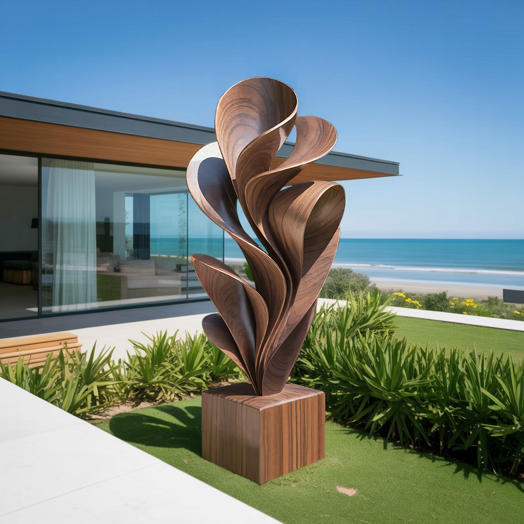 Farmhouse Solid Wood Sculpture Outdoor Garden Decoration