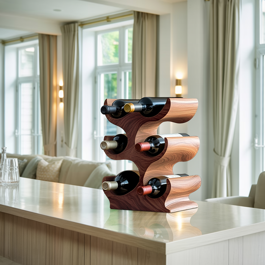 Farmhouse Wine Rack For Kitchen Storage Organization