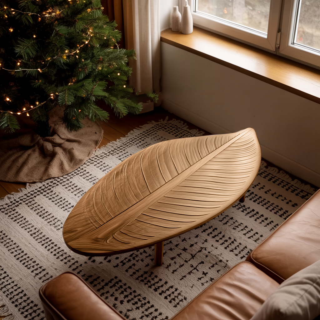 Handcrafted Solid Wood Low Coffee Table For Holiday Entryway Design