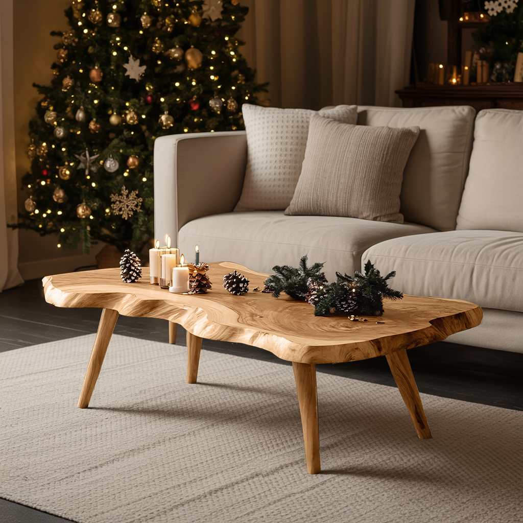 Modern Solid Wood Coffee Table For Christmas Living Room Design