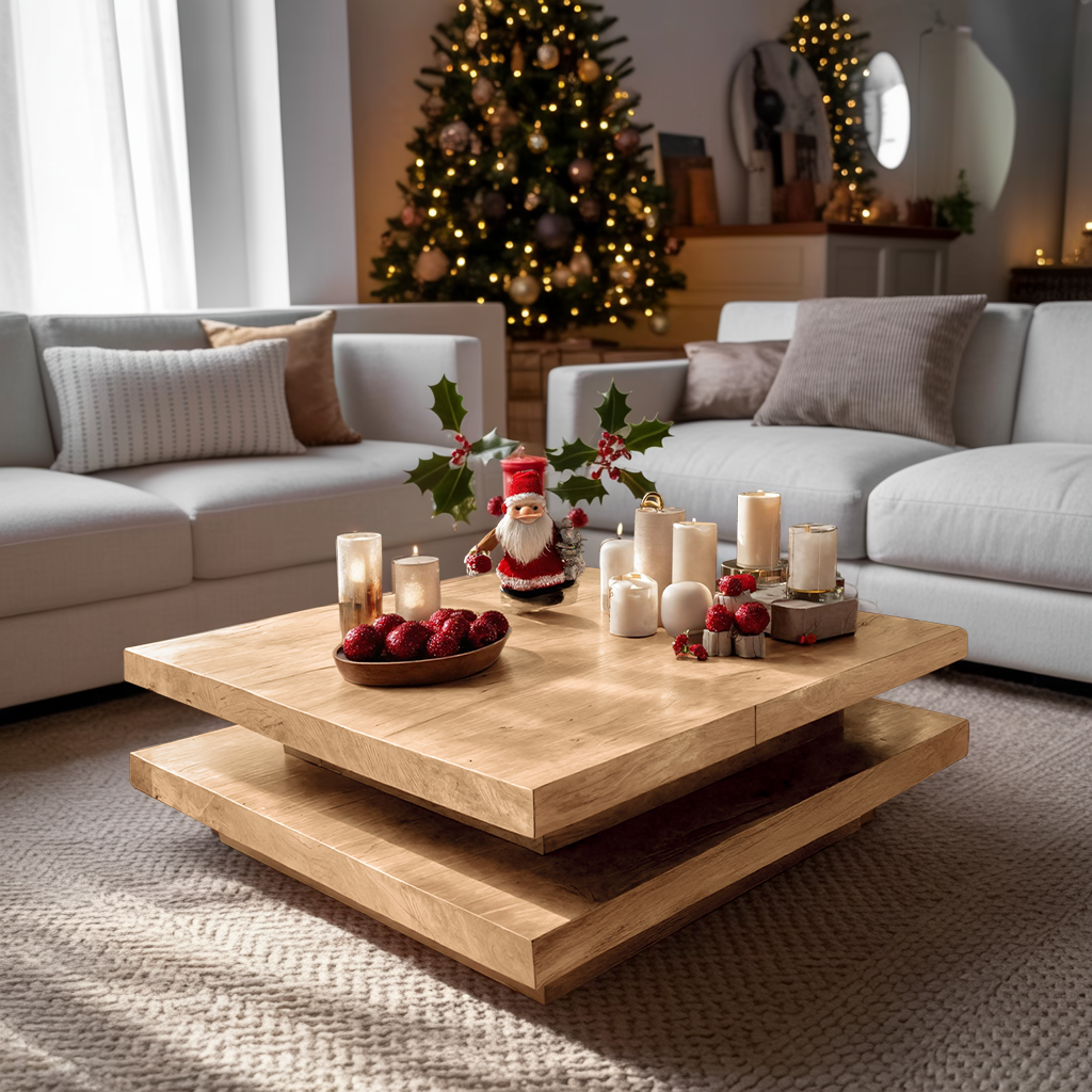 Mid Century Modern Coffee Table Solid Wood For Christmas Style