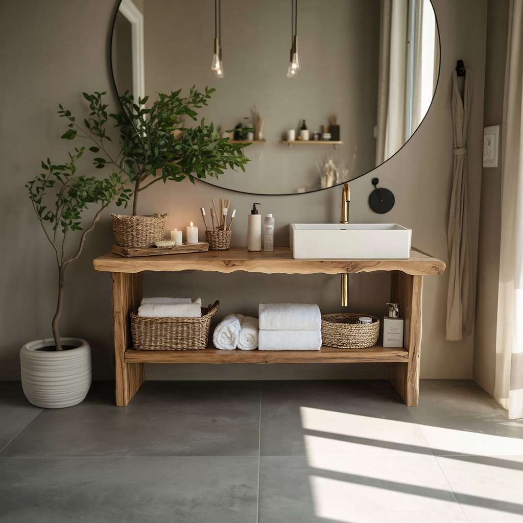 Rustic Live Edge Vanity For Natural Bathroom Vibes