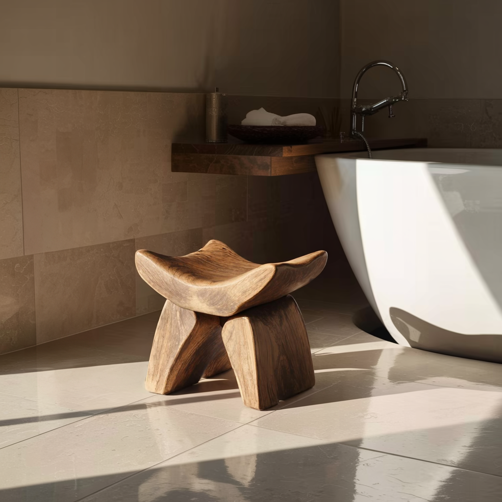Handcrafted Shower Bench For Spa-Style Bathroom Decor