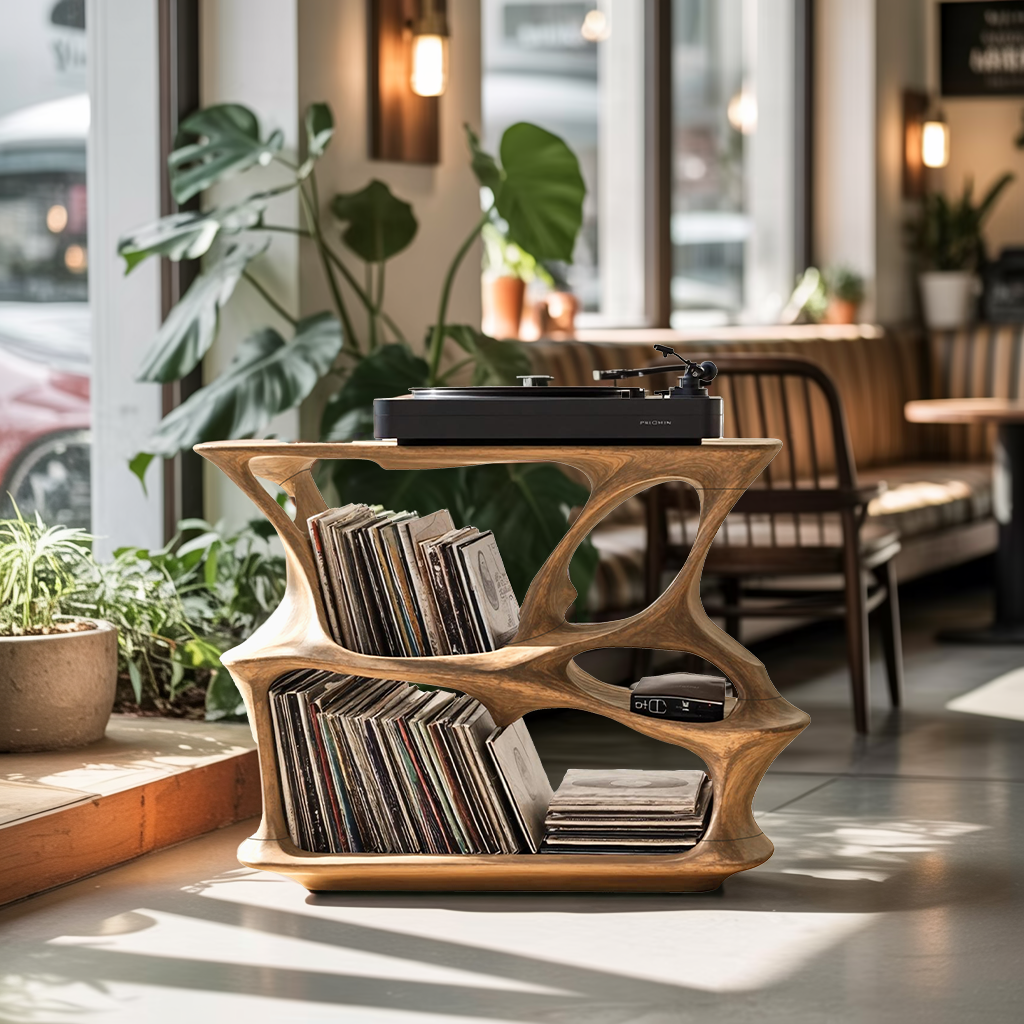 Mid Century Record Stand Vinyl Storage Solution