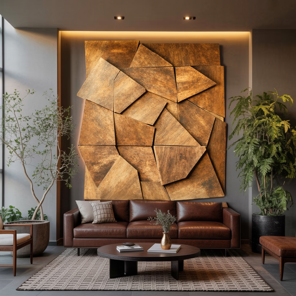 Modern Geometric Wall Art For Living Room Accent