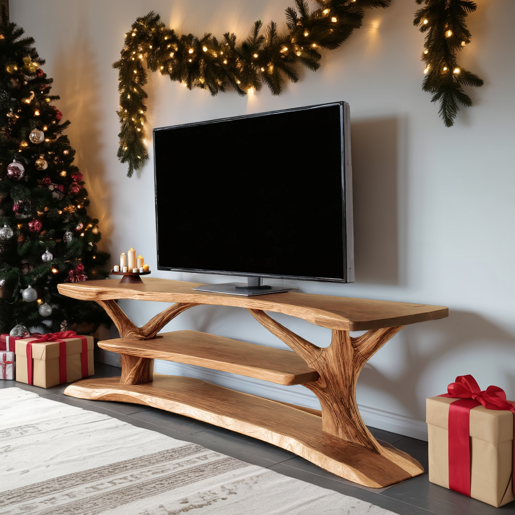 Modern Solid Wood TV Console For Festive Christmas Furniture