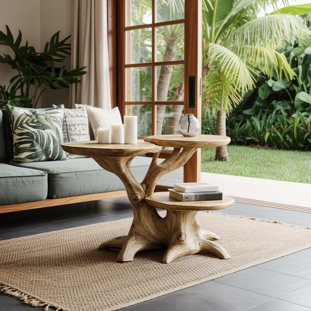 Handcrafted Live Edge End Table For Living Room