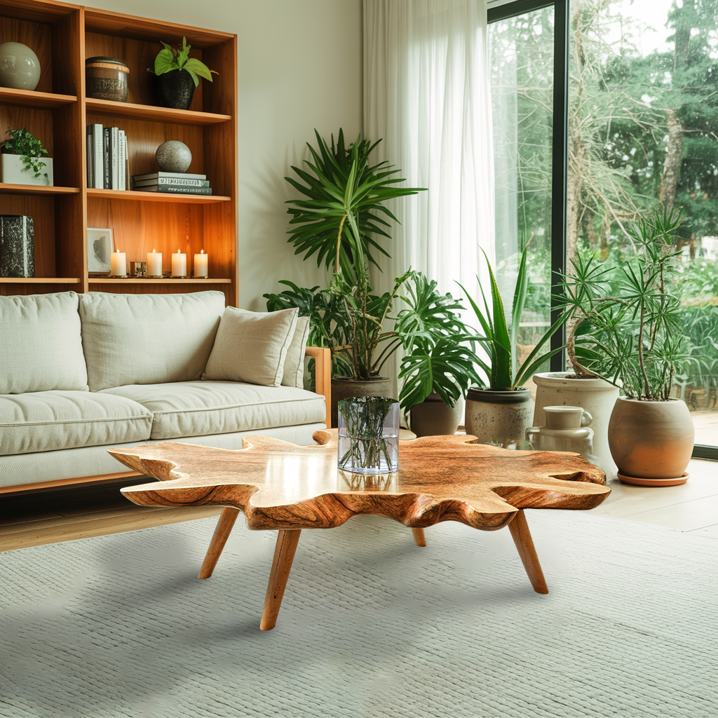 Handcrafted Low Table For Wooden Room Decor