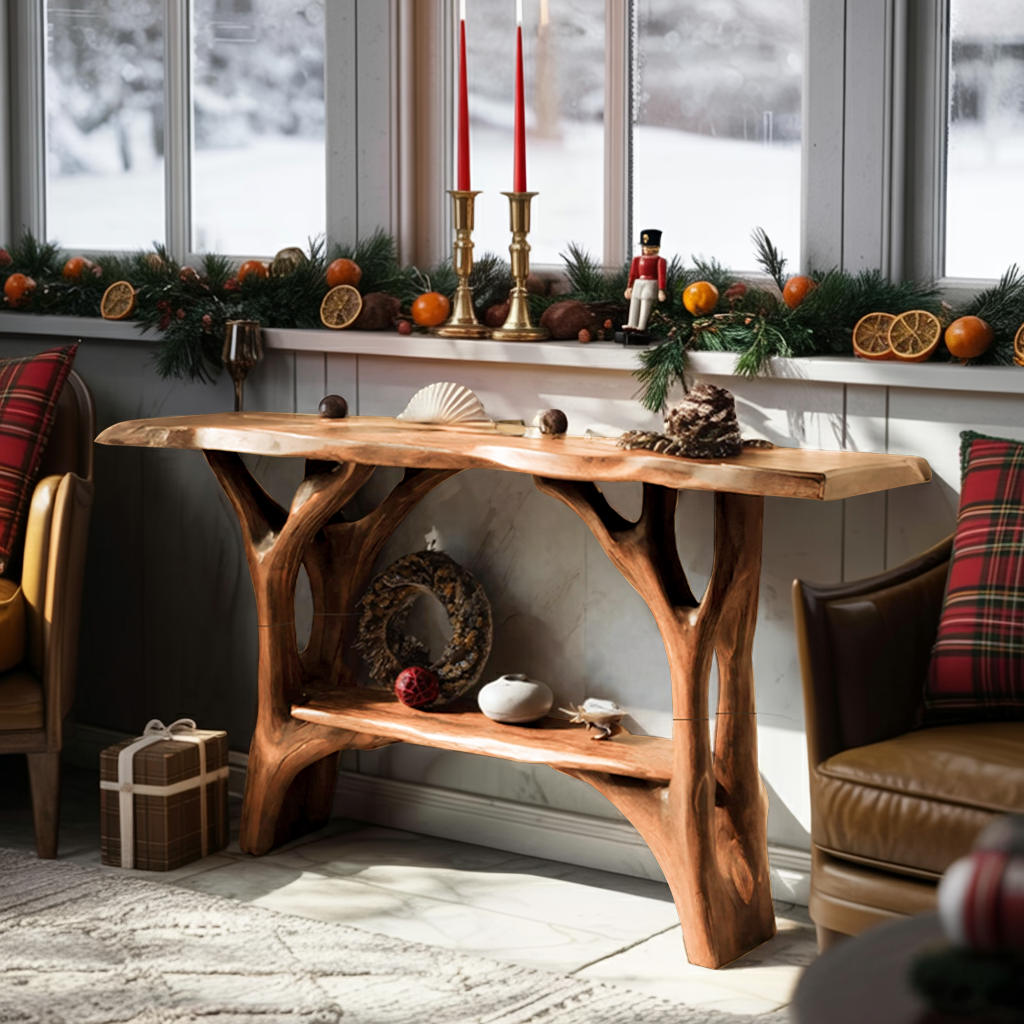 Modern Live Edge Entryway Table For Xmas Bedroom Seasonal Holiday Furniture