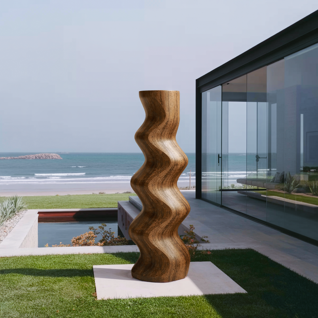 Mid Century Abstract Wood Sculpture For Home Decor