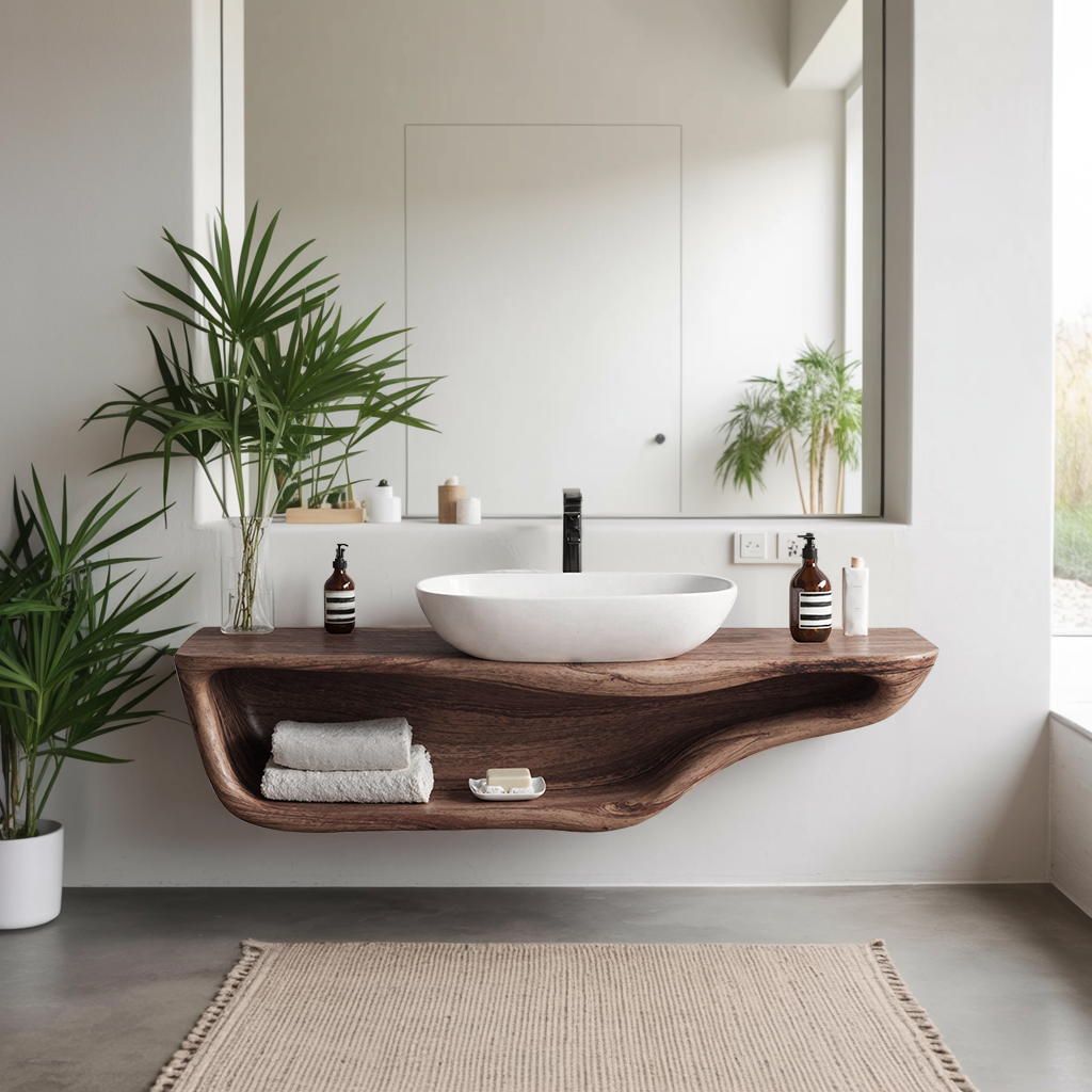 Handcrafted Live Edge Vanity For Custom Bathrooms