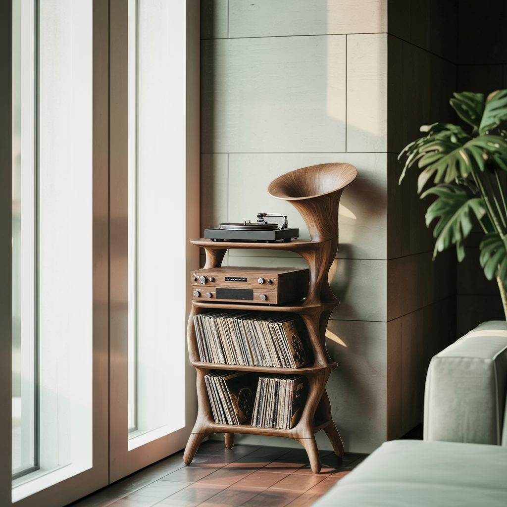 Mid Century Vinyl Cabinet For Livingroom Display