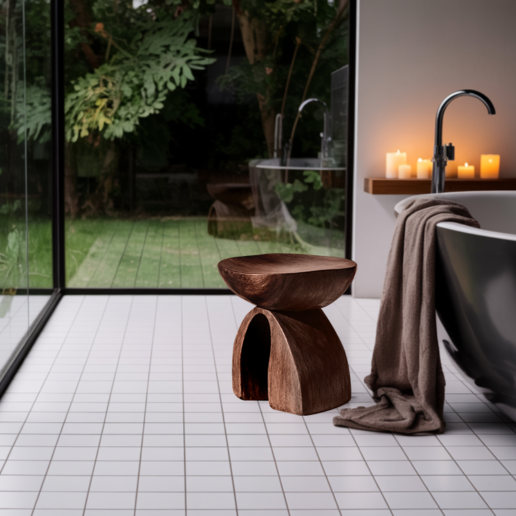 Rustic Shower Bench For Bathroom Seating And Decor