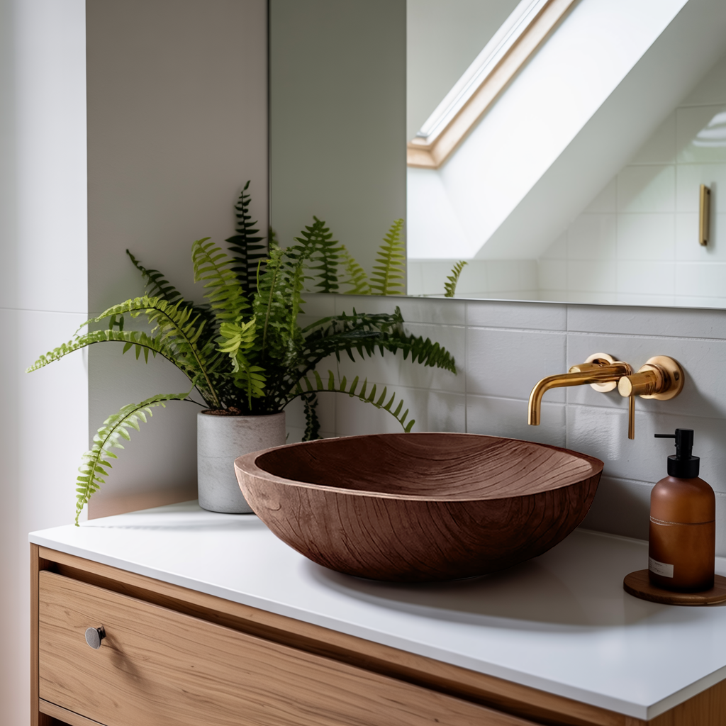 Rustic Wood Wash Basin For Cozy Bathroom Vanity Decor