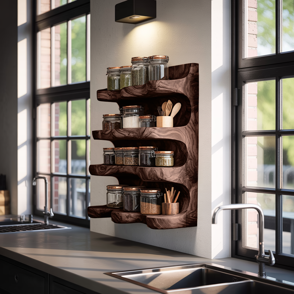 Handmade Spice Storage Rack Farmhouse Style For Kitchen
