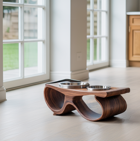 Rustic Handmade Pet Food Bowl Stand For Dogs