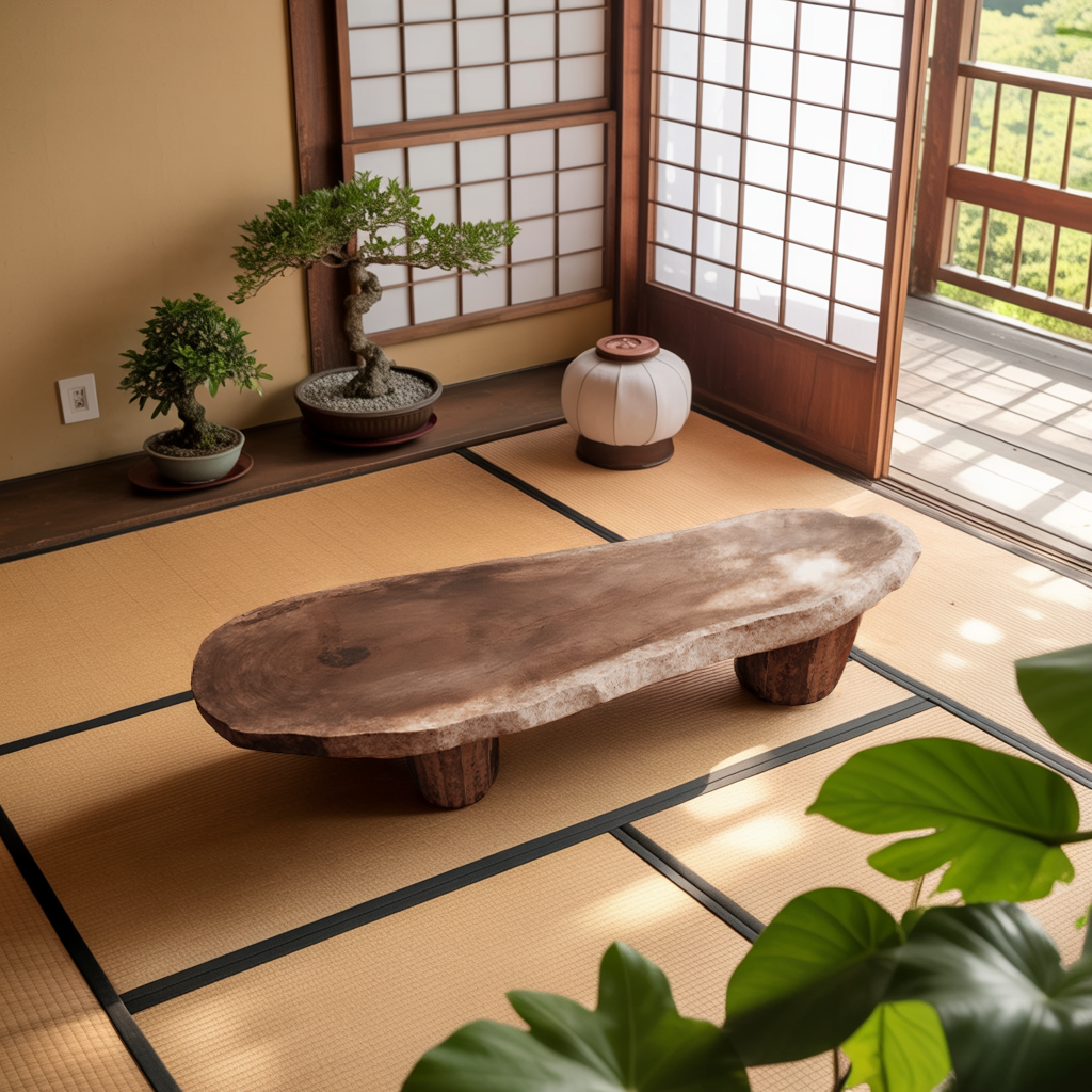 Zen Style Low Tea Table For Meditation Room Outdoor Use