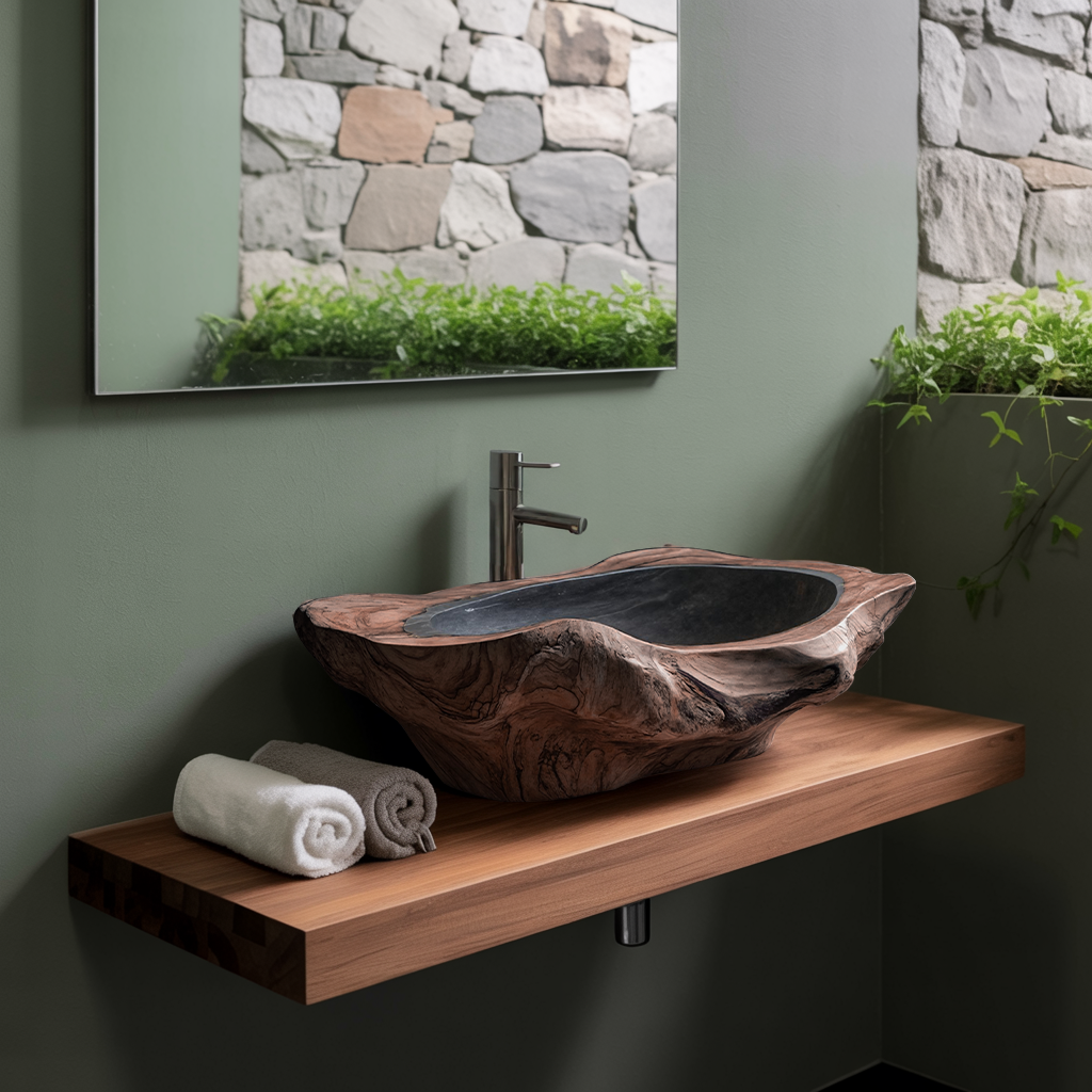 Handcrafted Solid Wood Sink For Bathroom Design Upgrade