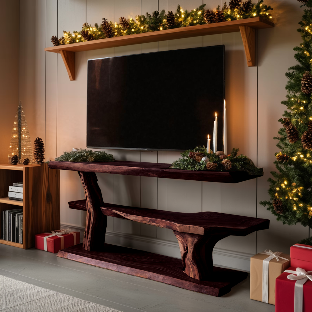 Modern Solid Wood TV Console For Christmas Living Room Decor