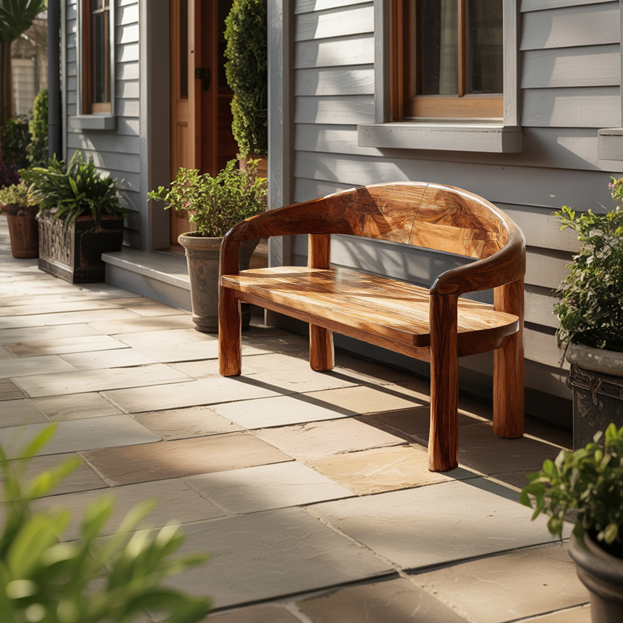 Solid Wood Live Edge Entryway Bench For Modern Interiors