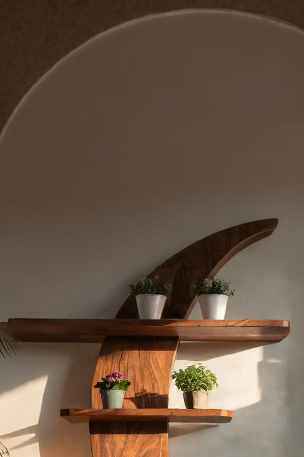 Mid Century Moon Wall Shelf For Cozy Corner Decor