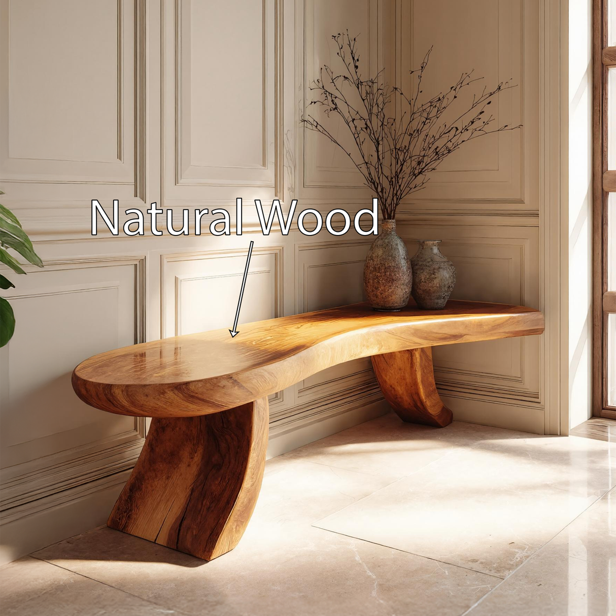 Handmade Live Edge Entryway Bench For Minimalist Home Decor